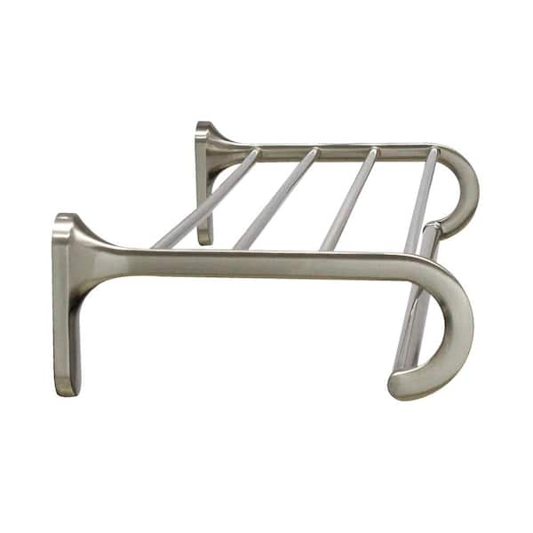 24 in. Wall Mounted Towel Rack in Satin Nickel