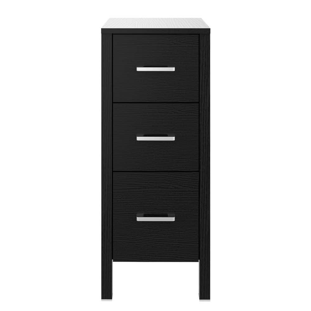 12 in. W x 20 in. D x 30 in. H High Quality Black MDF Material Freestanding Linen Cabinet with 3-Drawers in Black price history on PriceWatchPro