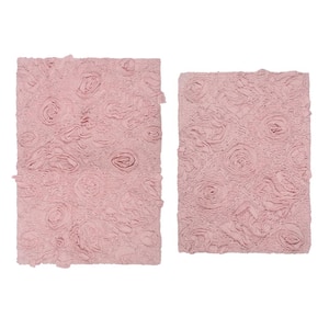 Modesto Bath Rug 100% Cotton Bath Rugs Set, 2-Piece Set(S+M), Pink