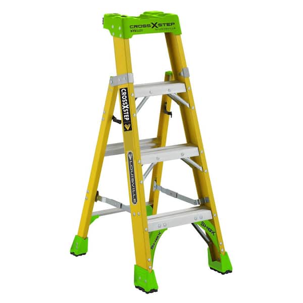 Louisville Ladder 4 ft. Fiberglass Cross Step Ladder with 375 lbs. Load Capacity Type IAA Duty Rating