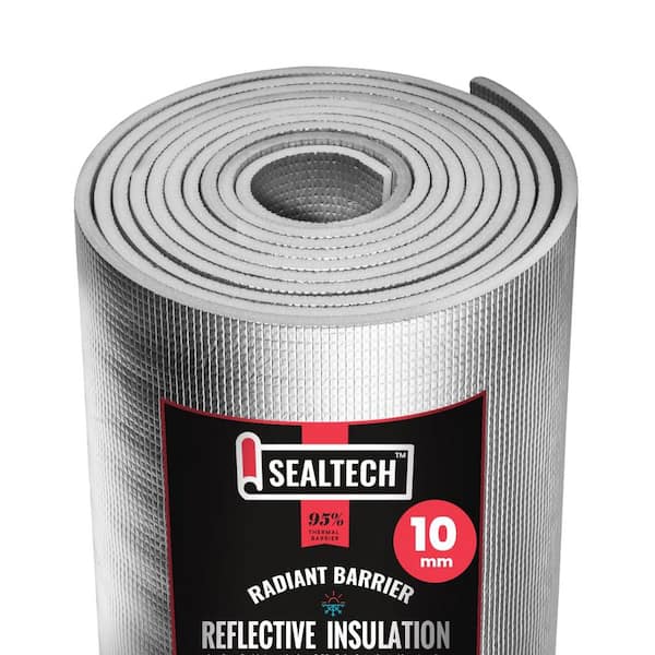 SEALTECH 48 in. x 10 ft. Heavy-Duty 10 mm Reflective Insulation Radiant Barrier Roll Soundproofing Thermal Shield