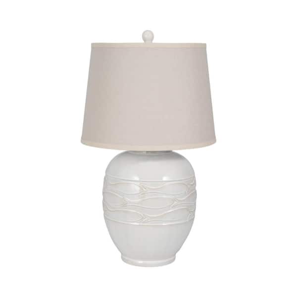 Liv & Skye 29 in. White Ceramic Coastal School of Fish Table Lamp