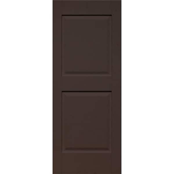 Home Fashion Technologies 14 in. x 41 in. Panel/Panel Behr Bitter Chocolate Solid Wood Exterior Shutter