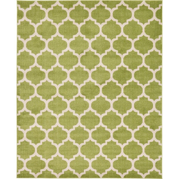 Unique Loom Trellis Philadelphia Light Green/Beige 8' 0 x 10' 0 Area Rug