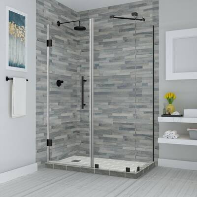 Bromley 38.25 in. to 39.25 in. x 38.375 in. x 72 in. Frameless Corner Hinged Shower Enclosure in Oil Rubbed Bronze