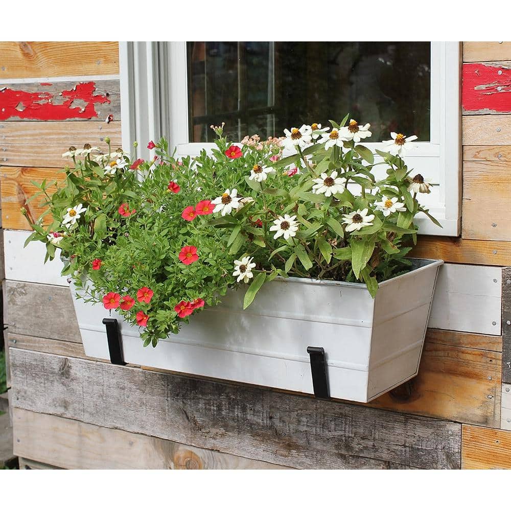 Black 10-Inch Wall-Mount Flower Box Bracket