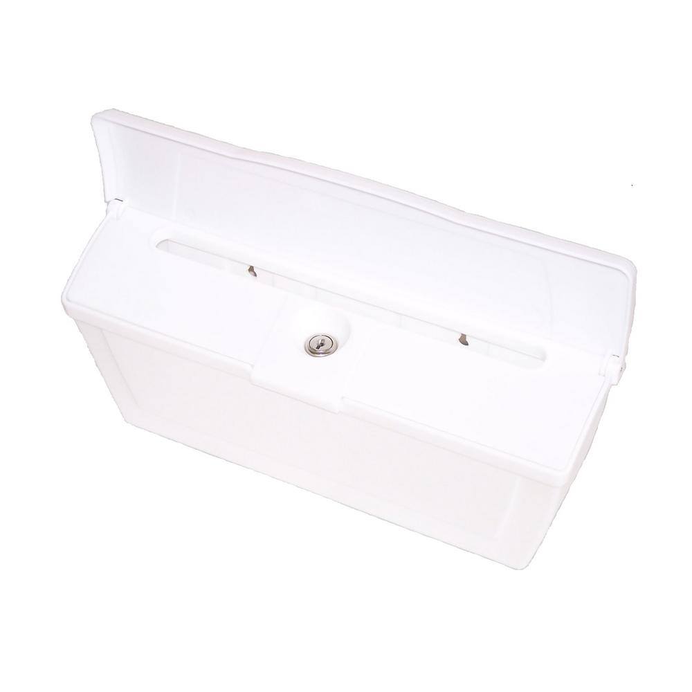 White Lockable Wall Mounted Plastic Mailbox
