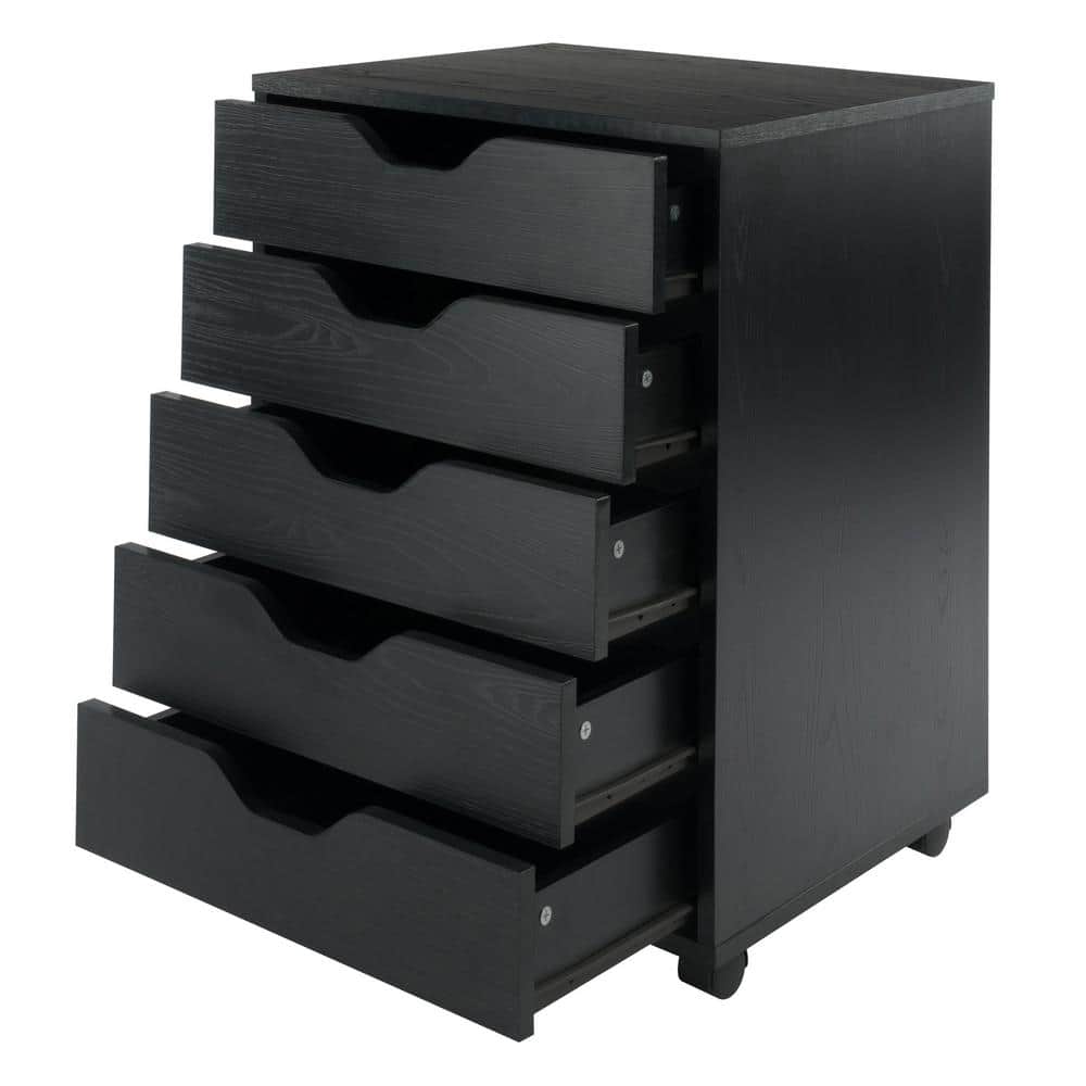Mobile 5-Drawer Vertical Lockable Cabinet in Sleek White