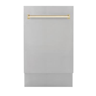 Autograph 18" 51dBa Stainless Steel with Gold Handle Compact 3rd Rack Top Control Dishwasher