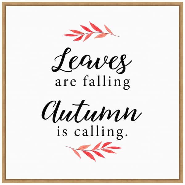 Amanti Art 22 in. Autumn Is Calling Leaves Fall/Thanksgiving Framed Canvas Box Wall Art
