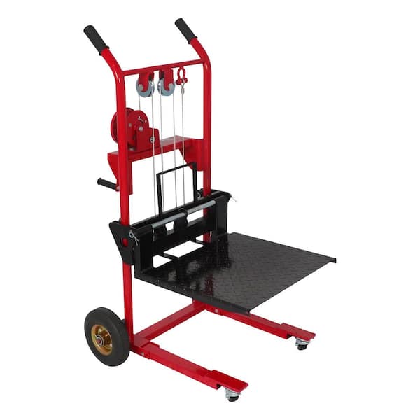 TORY CARRIER Red Manual Pallet Stacker 440 lbs. 35.4 in. Max Lift Mini Hand Pallet Stacker with Fixed Legs