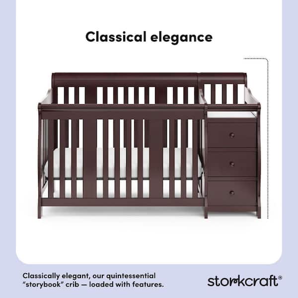 Storkcraft Portofino Espresso 4-in-1 Convertible Crib and Changer