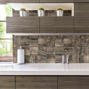 Sabina Timber Brown 9-7/8 in. x 9-7/8 in. Porcelain Floor and Wall Tile (11.2 sq. ft./Case)