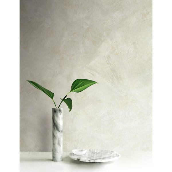 Faux Brushstroke Metallic Champagne and Pearl Paper Strippable Roll (Covers 56.05 sq. ft.)