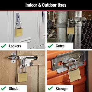 Contractor Pack: Outdoor Combination Lock, 1-1/2 in. Shackle, Resettable, 6 Pack