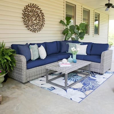 Blue Outdoor Sectionals Outdoor Lounge Furniture The Home Depot