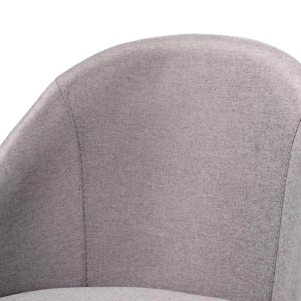Gray Fabric Upholstered Walnut Wood Swivel Counter Stools, Set of 2
