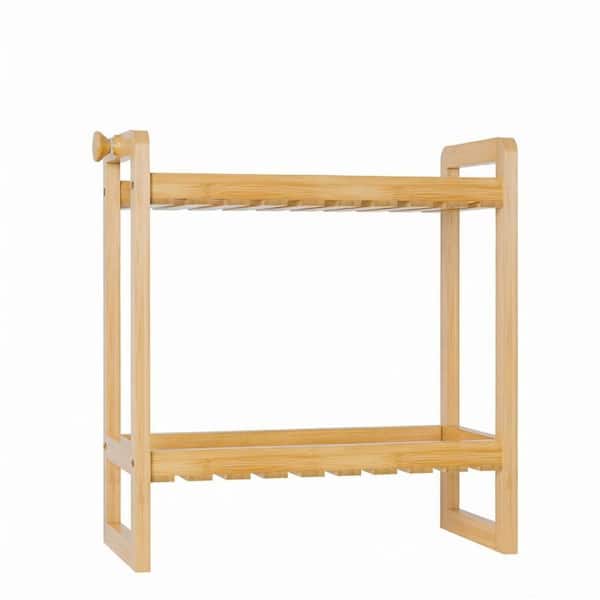 2-Tier 12.77 in. W x 13.79 in. H x 6.12 in. D Bamboo Rectangular Over The Toilet Storage Shelf in Wood