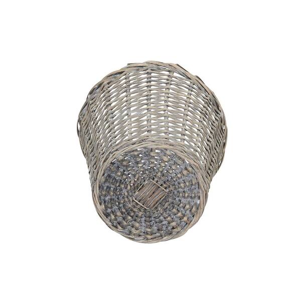 Round Wicker Waste Basket - Stylish Trash Can For Bedroom, Bathroom, Office
