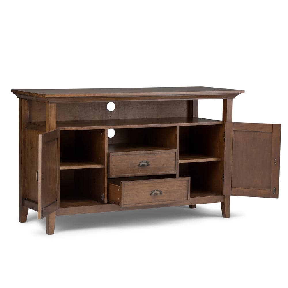 Rustic Natural Aged Brown Pine Wood 54" TV Cabinet