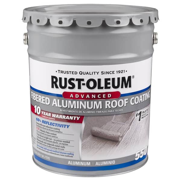 Rust-Oleum 4.75 Gal. 10-Year Fibered Aluminum Reflective Roof Coating