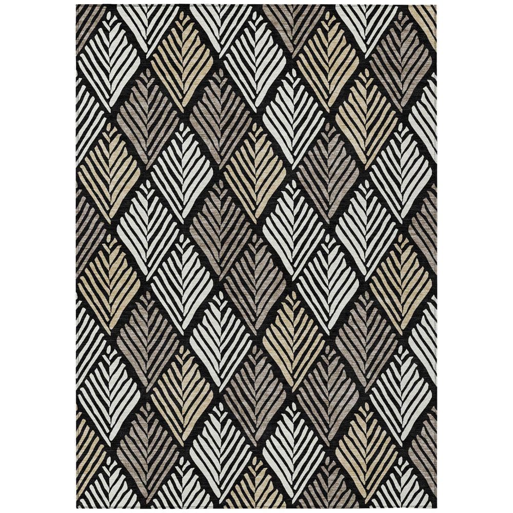 Chantille Machine Washable Indoor/Outdoor Abstract ACN2818 Black 8 ft. x 10 ft. Area Rug price history on PriceWatchPro