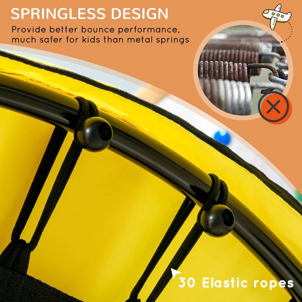 55-Inch Blue Kids' Trampoline with Safety Enclosure