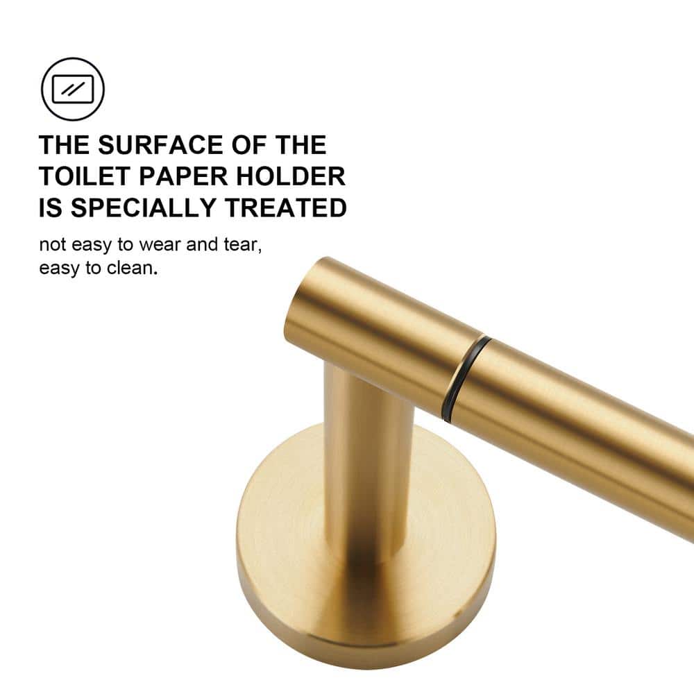Brushed Gold Stainless Steel Wall Mounted Toilet Paper Holder