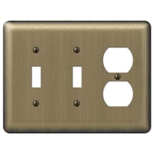 Brass 3-Gang 2-Toggle/1-Duplex Wall Plate (1-Pack)