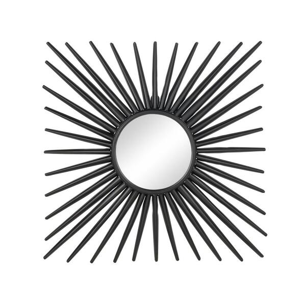 Dover 16 in. W x 16 in. H Metal Black Wall Mirror HD231025088 The Home Depot