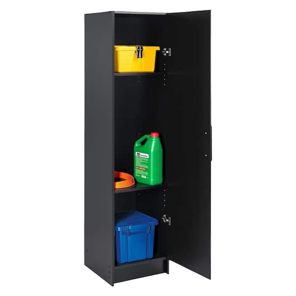 Wood Freestanding Garage Cabinet in Black (16 in. W x 65 in. H x 16 in. D)