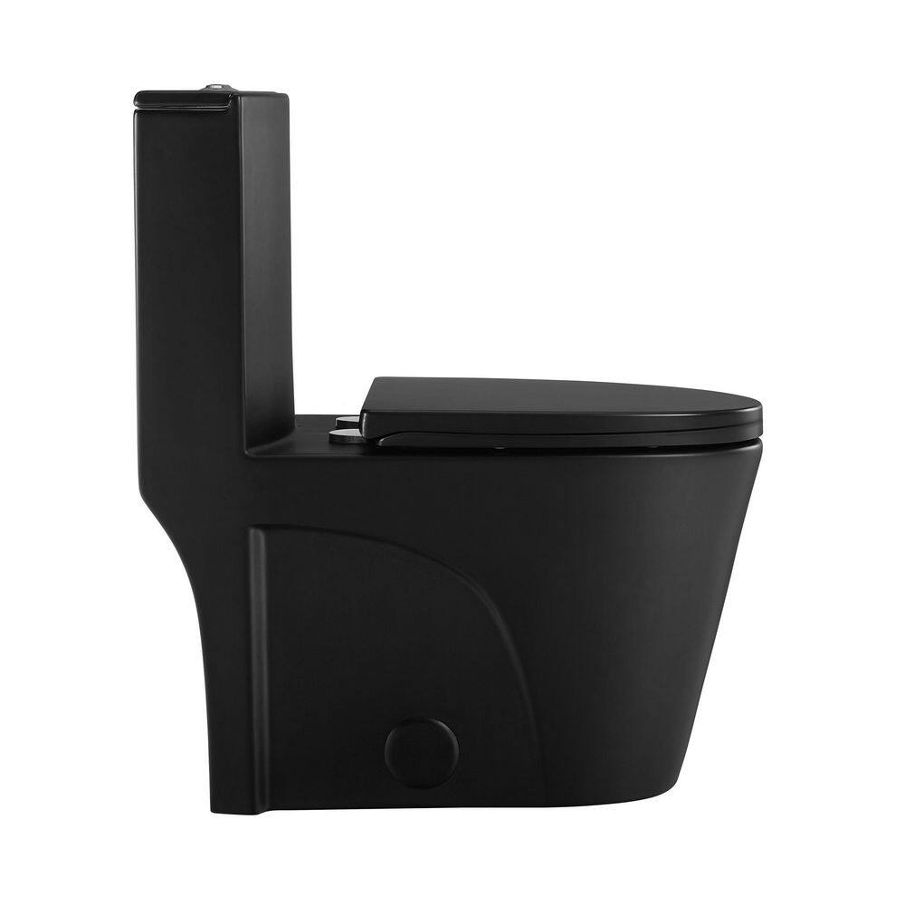 St. Tropez 1-Piece 14 in. Rough-in 1.1/1.6 GPF Dual Top Flush Elongated Toilet in Matte Black price history on PriceWatchPro