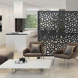 3 ft. x 6 ft. River Rock Black Polypropylene Decorative Screen Panel