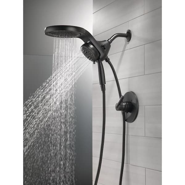 Trinsic In2ition 5-Spray Wall Mount Dual Shower Head and Handheld Shower Head 2.5 GPM in Matte Black