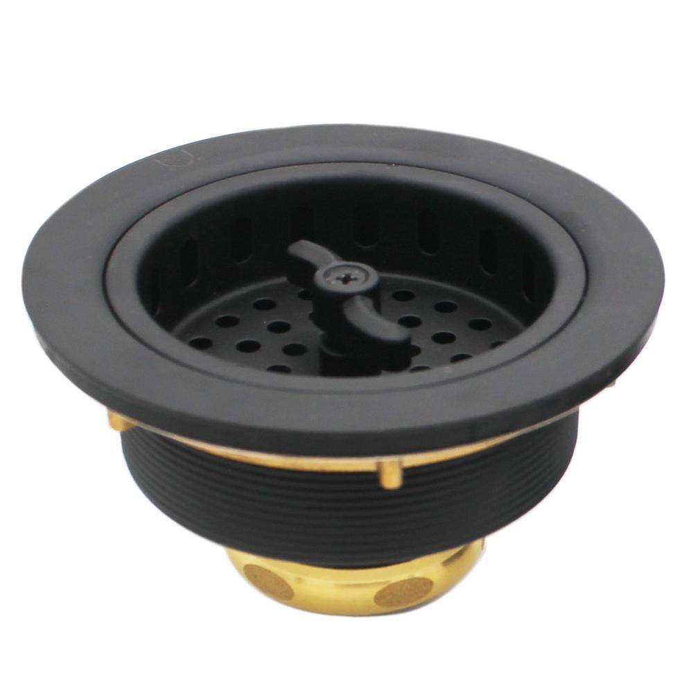 Matte Black Wing Nut Style Kitchen Sink Basket Strainer - 2-Pack