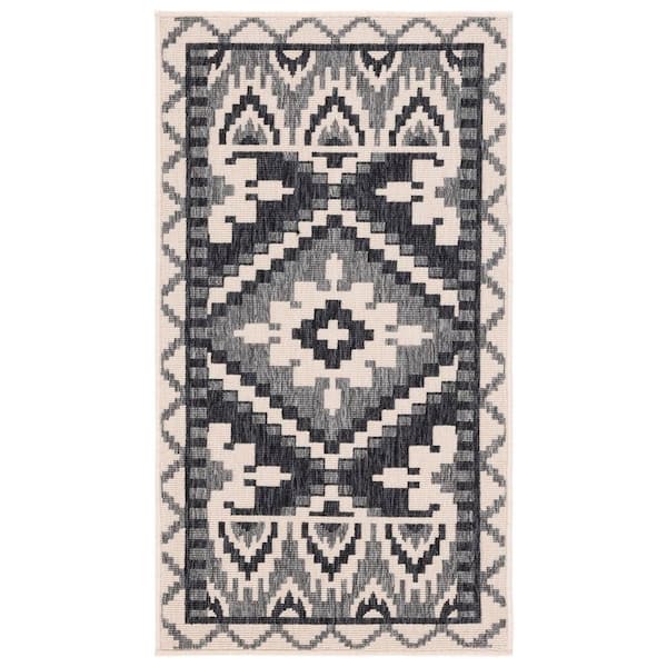 Veranda Beige/Gray 2 ft. x 4 ft. Southwestern Tribal Indoor/Outdoor Area Rug