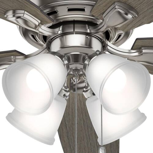 Amberlin 52 in. Indoor Brushed Nickel LED Ceiling Fan with Light Kit Ceiling Fans With Lights