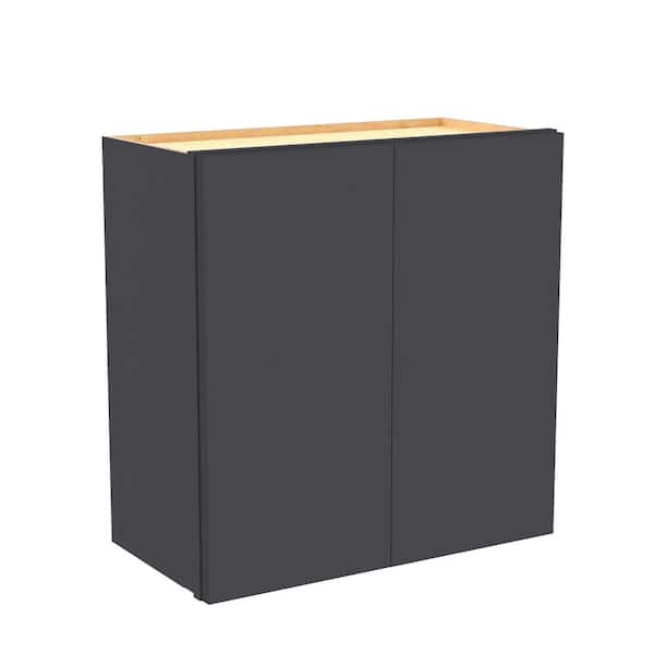 Hargrove 24 in. W x 12 in. D x 24 in. H Assembled Plywood Wall Bridge Kitchen Cabinet in Valiant Onyx with Soft Close