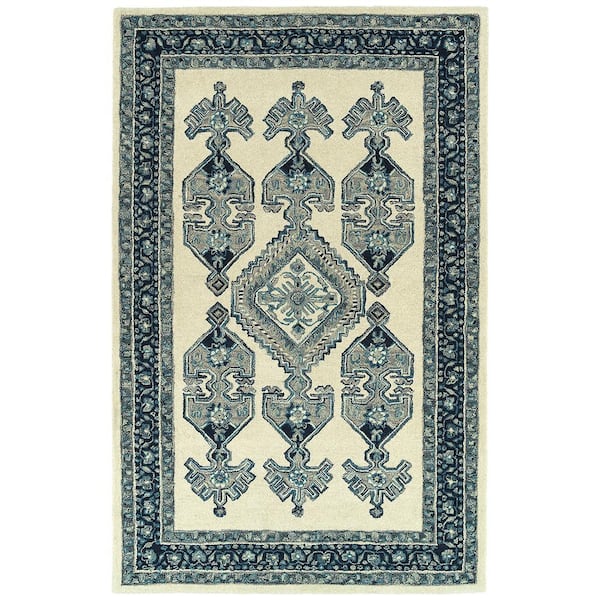 Charlotte Ivory 5 ft. x 7 ft. Oriental Area Rug