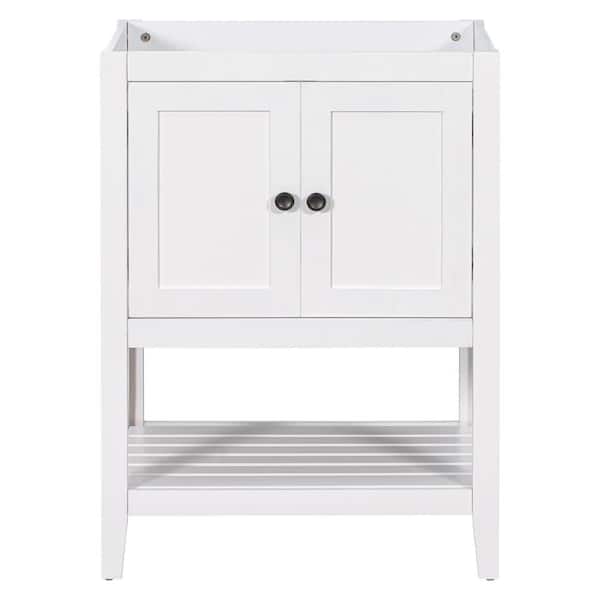 WELLFOR 24 in. W x 18 in. D x 33 in. H Bath Vanity Cabinet without Top in White