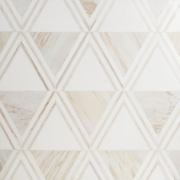 Ivy Hill Tile Ruit Beige 3 in. x 0.43 in. Polished Marble Mosaic Tile Sample