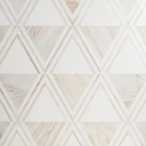 Ruit Beige 13.54 in. x 15.63 in. Polished Marble Mosaic Tile (1.47 sq. ft./Each)