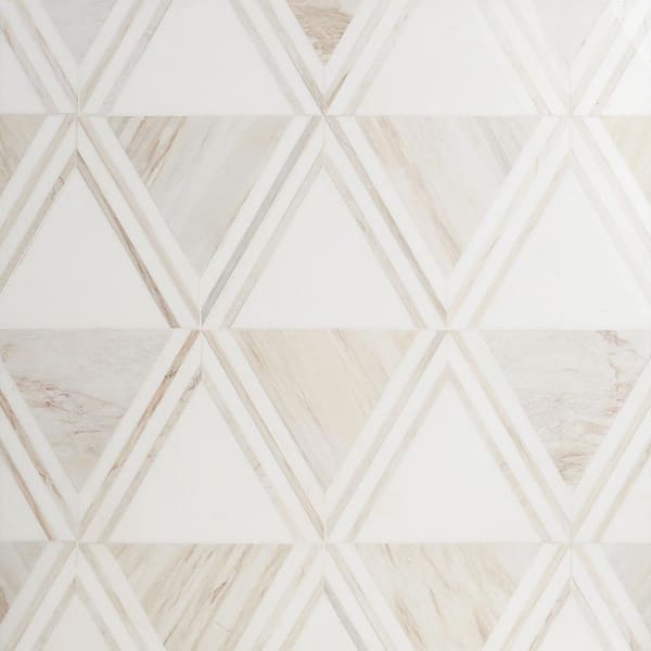 Ivy Hill Tile Ruit Beige 13.54 in. x 15.63 in. Polished Marble Mosaic Tile (1.47 sq. ft./Each)