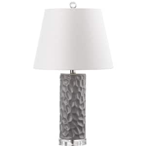 Dixon 23.5 in. Gray Texture Table Lamp with Off-White Shade (Set of 2)