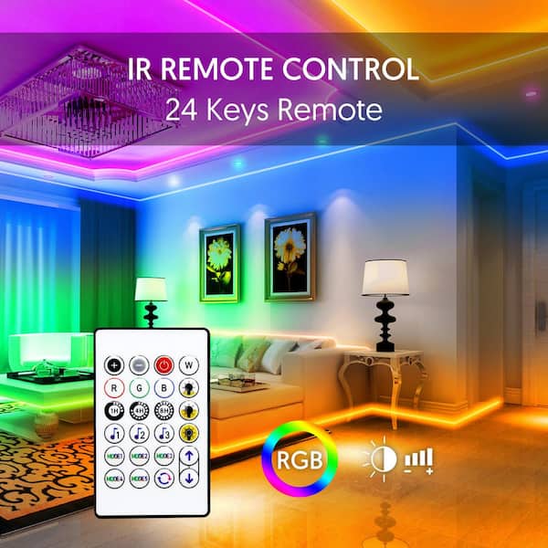 LED Strip Light Remote Controller, 44 Key Button 4-Pin Wireless Control IR  Remote for DC 12V RGB Rope Lighting