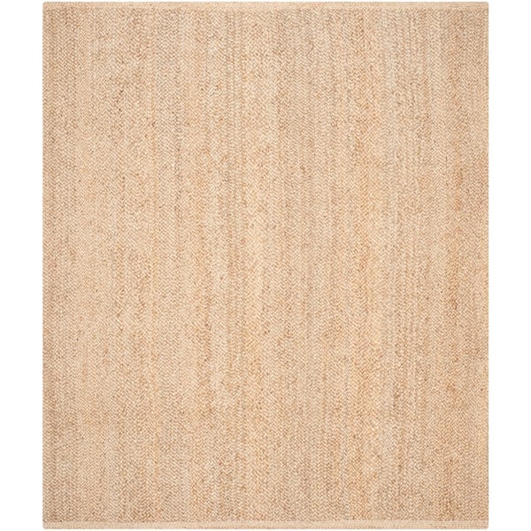 Natural Fiber 10 ft. x 14 ft. Natural Striped Woven Braided Area Rug