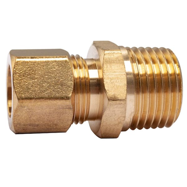 1/2 in. O.D. Comp x 1/2 in. MIP Brass Compression Adapter Fitting (20-Pack)