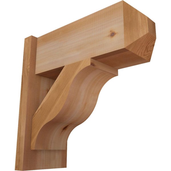 Ekena Millwork 8 in. x 18 in. x 18 in. Fuston Craftsman Smooth Western Red Cedar Outlooker