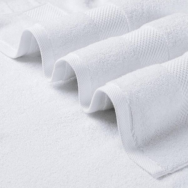 Quick-Dry Organic Cotton White Bath Towels, Set of 6