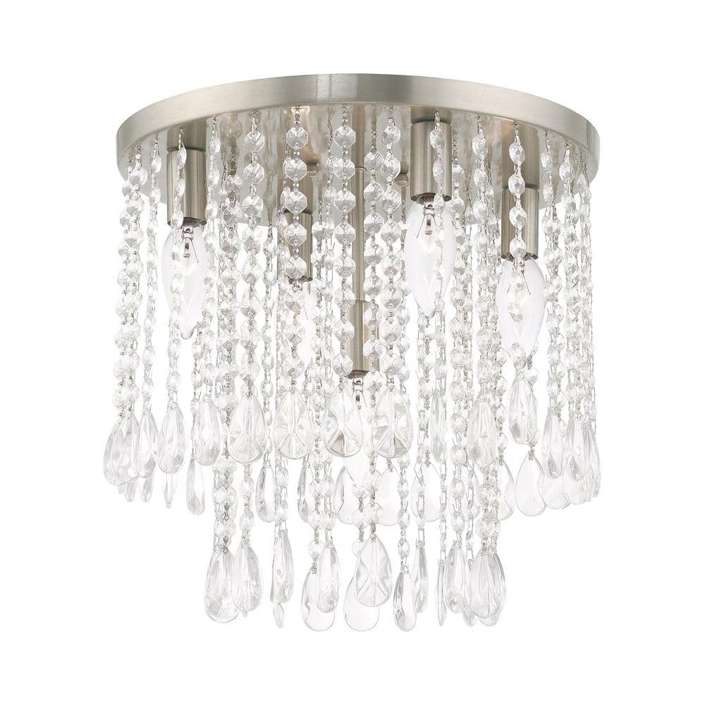 Elizabeth 5 Light Brushed Nickel Semi Flush Mount